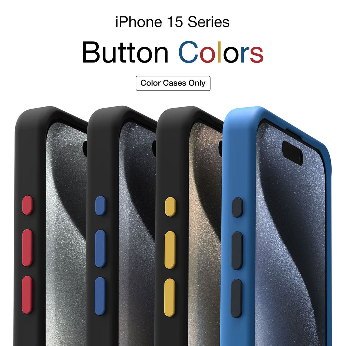 iPhone 15 Series color case buttons | BTN-15BK-X4